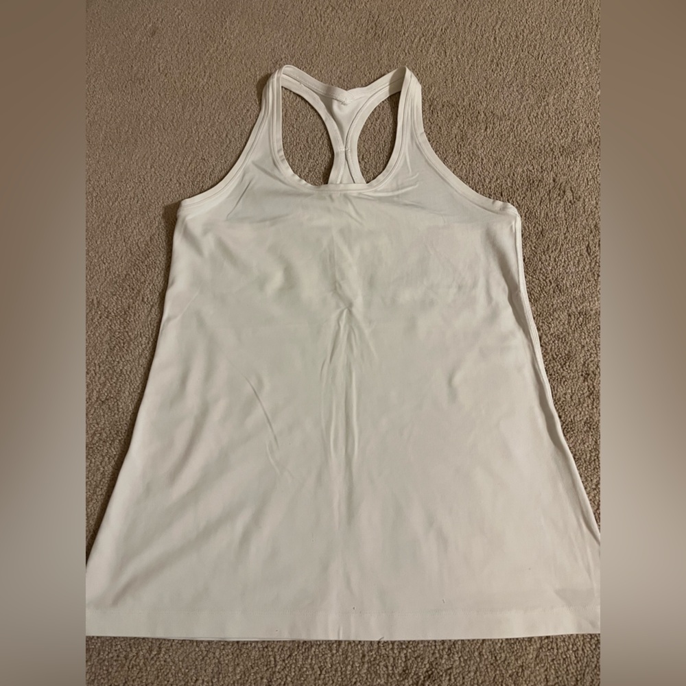 Lululemon Cool Racerback No size Tank White Approx Sz 10 PTP 16-16.5"